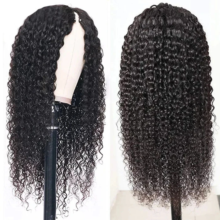 Glueless V/U Part Jerry Curly Wig No Leave Out Affordable Human Hair Wig Beginner Friendly 4 Glueless V/U Part Jerry Curly Wig No Leave Out Affordable Human Hair Wig Beginner Friendly - Image 3