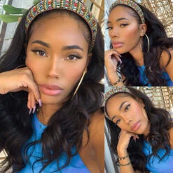 Body Wave Headband Wigs Human Hair Wigs With Various Headbands -Ethereal Hair Shop body wave headband wig human hair