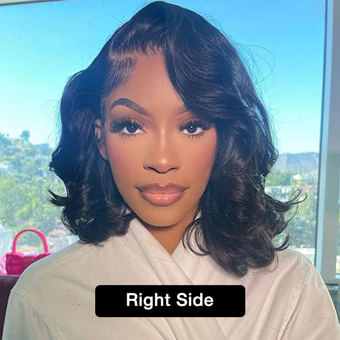 Asymmetrical Side Part Bob Wigs Body Wave Glueless HD Lace Front Wigs 220% Density 10 Asymmetrical Side Part Bob Wigs Body Wave Glueless HD Lace Front Wigs 220% Density - Image 8