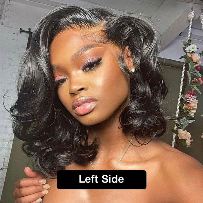 Asymmetrical Side Part Bob Wigs Body Wave Glueless HD Lace Front Wigs 220% Density 9 Asymmetrical Side Part Bob Wigs Body Wave Glueless HD Lace Front Wigs 220% Density - Image 7