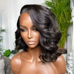 Asymmetrical Side Part Bob Wigs Body Wave Glueless HD Lace Front Wigs 220% Density 14 Asymmetrical Side Part Bob Wigs Body Wave Glueless HD Lace Front Wigs 220% Density -Ethereal Hair Shop bodywaveAsymmetricalBobwig 7