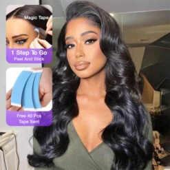 Full 13x6 Lace Frontal Wig Skin Melt HD Lace Wig Body Wave Pre Plucked & Bleached Glueless Wig -Ethereal Hair Shop bodywavegluelesswig1