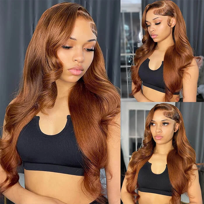 #30 Chestnut Brown Lace Front Wigs Body Wave Human Hair Fall Color Wigs For Women 8 #30 Chestnut Brown Lace Front Wigs Body Wave Human Hair Fall Color Wigs For Women - Image 6