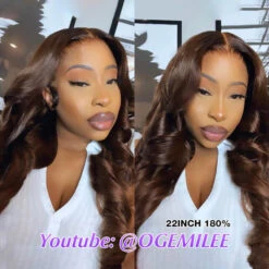 #4 Chocolate Brown 13x4 HD Lace Front Wigs Human Hair Wigs For Women Pre Plucked 25 #4 Chocolate Brown 13x4 HD Lace Front Wigs Human Hair Wigs For Women Pre Plucked -Ethereal Hair Shop brown wig