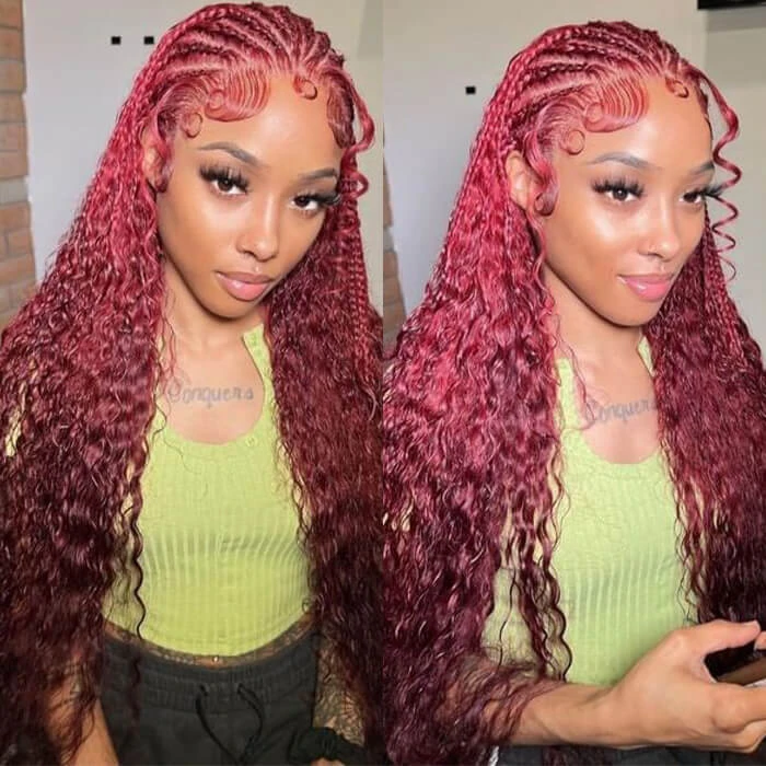 13x6 HD Lace Front Wig Human Hair Wigs 99J Burgundy Pre-Plucked Remy Human Hair Deep Part Wigs 16 13x6 HD Lace Front Wig Human Hair Wigs 99J Burgundy Pre-Plucked Remy Human Hair Deep Part Wigs - Image 14