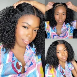Glueless Wig Curly 8x5 Closure HD Lace Short Bob Wig Pre Cut & Plucked & Bleached -Ethereal Hair Shop curly bob lace wigs 4