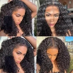 4C Curly Edges Hairline Glueless Curly Lace Front Human Hair Wig With Super Natural Hairline 220% Density -Ethereal Hair Shop curlyedgewig3