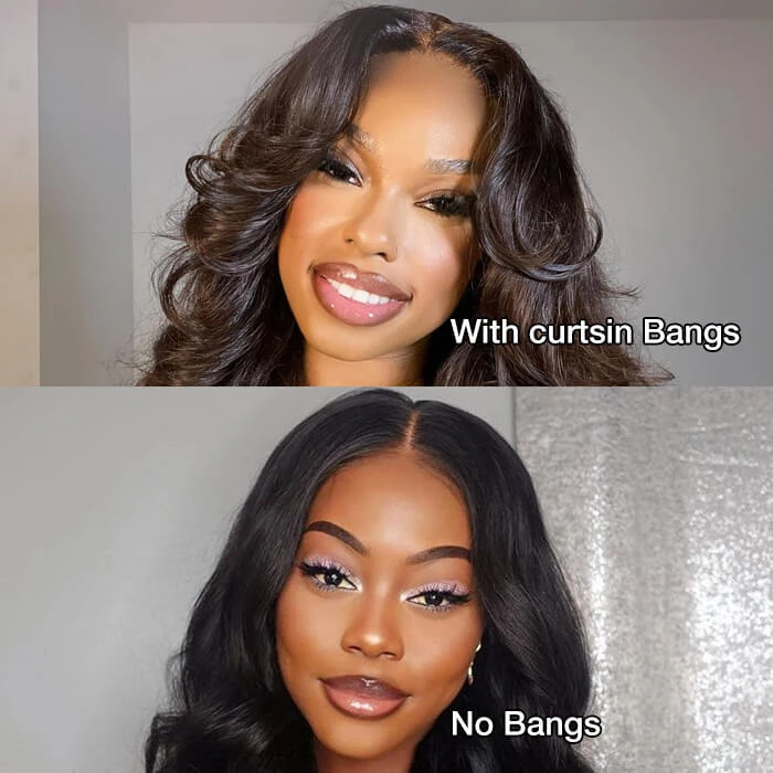 Loose Body Wave Curtain Bangs Human Hair Wigs 180% Density Bleached Knots Put On Go® Glueless Wigs 5 Loose Body Wave Curtain Bangs Human Hair Wigs 180% Density Bleached Knots Put On Go® Glueless Wigs - Image 3