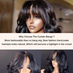 Loose Body Wave Curtain Bangs Human Hair Wigs 180% Density Bleached Knots Put On Go® Glueless Wigs 15 Loose Body Wave Curtain Bangs Human Hair Wigs 180% Density Bleached Knots Put On Go® Glueless Wigs -Ethereal Hair Shop curtain bang wig 720x 3
