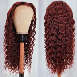 Reddish Brown 5x5/13x4 HD Lace Wig #33 Auburn Colored Deep Wave Lace Front Human Hair Wigs For Women 14 Reddish Brown 5x5/13x4 HD Lace Wig #33 Auburn Colored Deep Wave Lace Front Human Hair Wigs For Women -Ethereal Hair Shop deep wave reddish brown wig