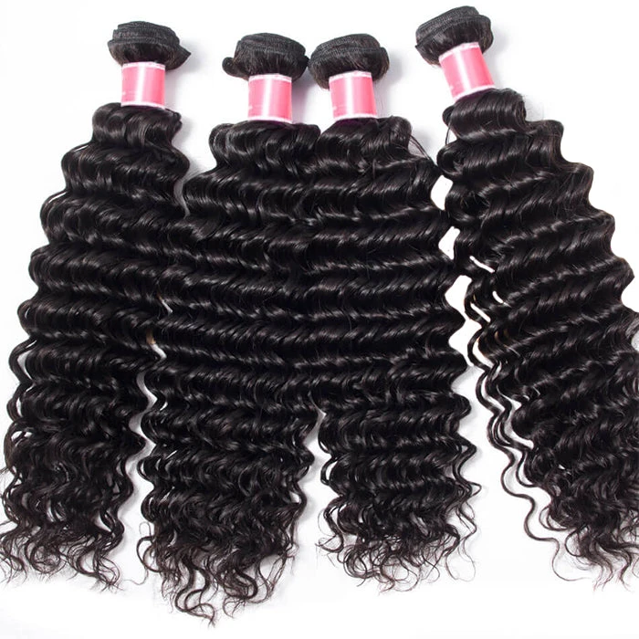 Brazilian Deep Wave 4 Bundles With 13*4 Lace Frontal Virgin Human Hair 6 Brazilian Deep Wave 4 Bundles With 13*4 Lace Frontal Virgin Human Hair - Image 4