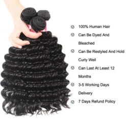 Peruvian Deep Wave 3/4 Bundle Deals Unprocessed Virgin Human Hair Extensions In Stock -Ethereal Hair Shop deepwavebundles 4