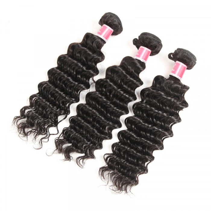 Malaysian Deep Wave 3/4 Bundle Deals Unprocessed Virgin Human Hair Bundles Natural Black Color 4 Malaysian Deep Wave 3/4 Bundle Deals Unprocessed Virgin Human Hair Bundles Natural Black Color - Image 2