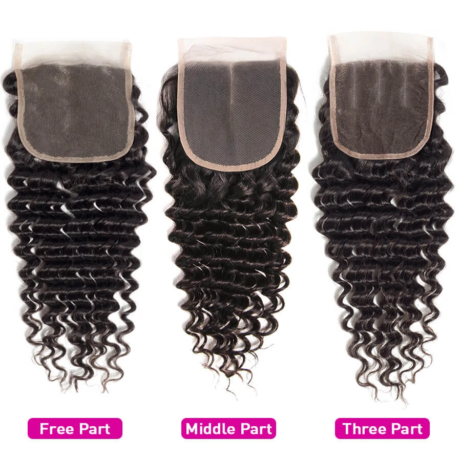 Brazilian Deep Wave 4 Bundles With 4*4 Lace Closure Virgin Human Hair 7 Brazilian Deep Wave 4 Bundles With 4*4 Lace Closure Virgin Human Hair - Image 5