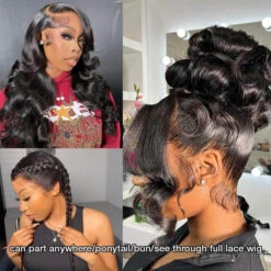 Pre Bleached Full Lace Wig Brazilian Human Hair Full Scalp Lace Wigs 180% Density 14 Pre Bleached Full Lace Wig Brazilian Human Hair Full Scalp Lace Wigs 180% Density -Ethereal Hair Shop fulllacebodywavewig