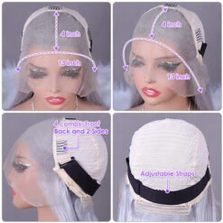 Grey 13x4 Lace Front Human Hair Wigs Straight Colored Sliver Bob Lace Wigs For Black Women Pre Plucked 220% Density -Ethereal Hair Shop gery 13 4 lace front wigs 0113 3 51221d8f 779e 48fe 8b8f af510530e130