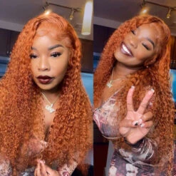 Ginger Curly Wig 13x4 HD Lace Front Wigs Colored Human Hair Lace Front Wigs With Pre Plucked 13 Ginger Curly Wig 13x4 HD Lace Front Wigs Colored Human Hair Lace Front Wigs With Pre Plucked -Ethereal Hair Shop ginger color curly wigs