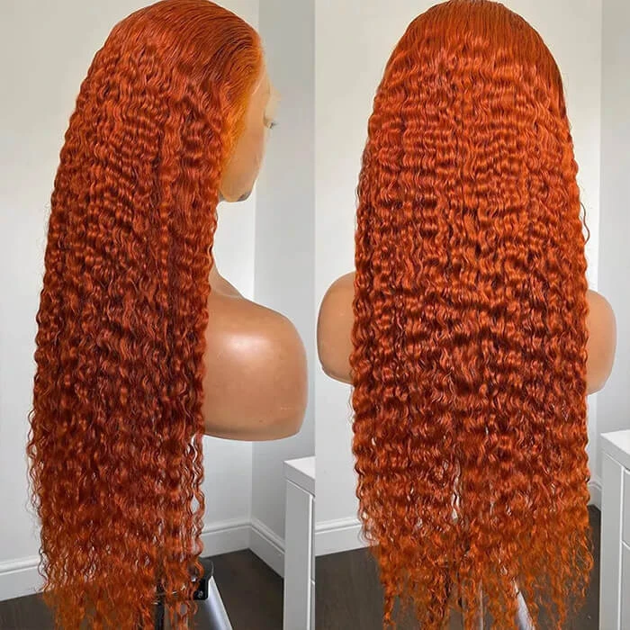 Ginger Curly Wig 13x4 HD Lace Front Wigs Colored Human Hair Lace Front Wigs With Pre Plucked 3 Ginger Curly Wig 13x4 HD Lace Front Wigs Colored Human Hair Lace Front Wigs With Pre Plucked