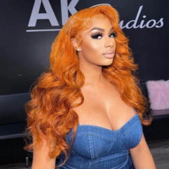 Orange Ginger Wig 13x4 13x6 HD Lace Front Wig Straight & Body Wave Pre-colored Human Hair Wigs 14 Orange Ginger Wig 13x4 13x6 HD Lace Front Wig Straight & Body Wave Pre-colored Human Hair Wigs -Ethereal Hair Shop ginger lace front wig 3