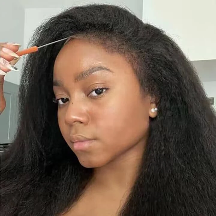 Kinky Edges Hairline Lace Front Wigs Pre Cut 8x5 13x4 HD Lace Human Hair Wigs 180% Density 8 Kinky Edges Hairline Lace Front Wigs Pre Cut 8x5 13x4 HD Lace Human Hair Wigs 180% Density - Image 6