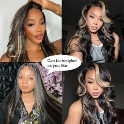 M1B/27 Balayage Highlight 13x6 Glueless HD Lace Front Wig Body Wave Straight Pre Plucked Colored Human Hair Wigs -Ethereal Hair Shop gluelesshighlightwig 399b480f 4f78 4f02 b51b 26f3ee06c65b