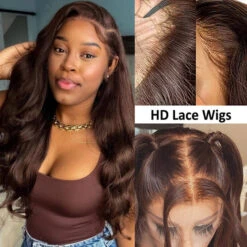 #4 Chocolate Brown 13x4 HD Lace Front Wigs Human Hair Wigs For Women Pre Plucked 20 #4 Chocolate Brown 13x4 HD Lace Front Wigs Human Hair Wigs For Women Pre Plucked -Ethereal Hair Shop hd lace brown wigs