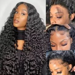 HD Lace Wigs Realistic 13*4 Lace Front Wigs Human Hair Deep Wave Skinlike HD Lace Wig With Invisible Bleached Knots Pre Plucked Hairline -Ethereal Hair Shop hdlacewigdeepwave1