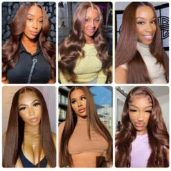 #4 Chocolate Brown 4x4/5x5 Invisible HD Lace Closure Human Hair Wigs With Pre Plucked Natural Hairline -Ethereal Hair Shop hermosa hair chocolate brown wigs 7401b4b0 e7e5 40b7 9fab 4387412bbdd7