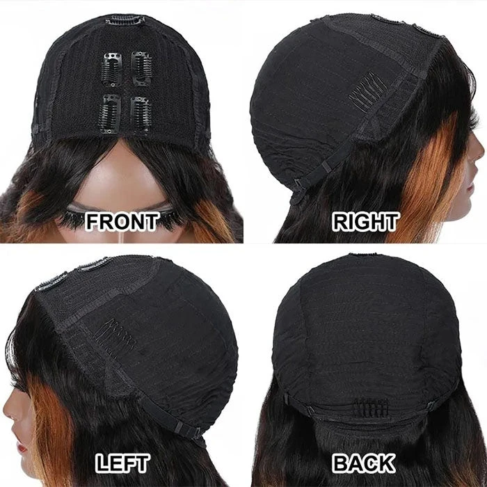 Body Wave V/U Part Wigs Highlight Balayage Colored Virgin Human Hair Glueless Wigs Beginner Friendly 10 Body Wave V/U Part Wigs Highlight Balayage Colored Virgin Human Hair Glueless Wigs Beginner Friendly - Image 8