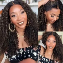 M1B/27 Balayage Highlight 13x6 Glueless HD Lace Front Wig Body Wave Straight Pre Plucked Colored Human Hair Wigs -Ethereal Hair Shop highlightcurly1