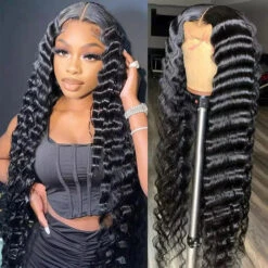 Loose Deep Wave 13*6 Full Lace Glueless Crimped Wig With Pre Bleached Lace Frontal Human Hair Wigs 15 Loose Deep Wave 13*6 Full Lace Glueless Crimped Wig With Pre Bleached Lace Frontal Human Hair Wigs -Ethereal Hair Shop loose deep wave 13 6 lace frontal wigs 7