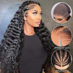 Loose Deep Wave 13*6 Full Lace Glueless Crimped Wig With Pre Bleached Lace Frontal Human Hair Wigs 17 Loose Deep Wave 13*6 Full Lace Glueless Crimped Wig With Pre Bleached Lace Frontal Human Hair Wigs -Ethereal Hair Shop loose deep wave 13 6 lace frontal wigs 9