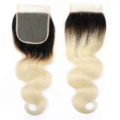 Ombre T1B/613 Brazilian Body Wave Human Hair 3 Bundles With Closure Remy Hair Weave -Ethereal Hair Shop ombrebodywavelaceclosure