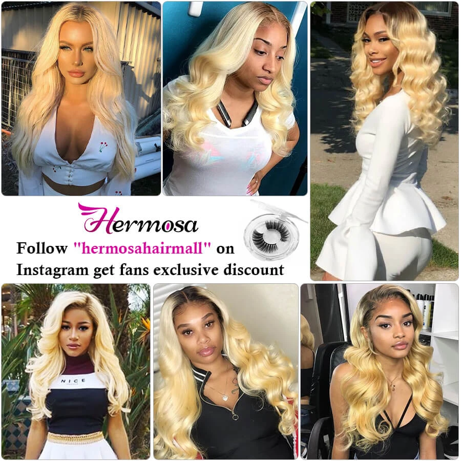 T1b/613 Ombre Blonde Human Hair Weave Brazilian Body Wave 3 Bundles 9 T1b/613 Ombre Blonde Human Hair Weave Brazilian Body Wave 3 Bundles - Image 7