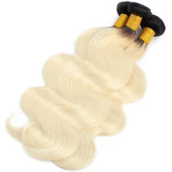 T1b/613 Ombre Blonde Human Hair Weave Brazilian Body Wave 3 Bundles 13 T1b/613 Ombre Blonde Human Hair Weave Brazilian Body Wave 3 Bundles -Ethereal Hair Shop ombrehumanhairbundlesbodywave