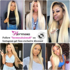 T1b/613 Ombre Blonde Brazilian Virgin Straight Hair 3 Bundles Unprocessed 100% Humanm Hiar Weave Extensions -Ethereal Hair Shop ombrestraighthaircustomershow