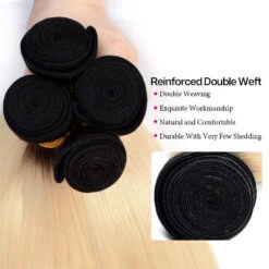 T1b/613 Ombre Blonde Brazilian Virgin Straight Hair 3 Bundles Unprocessed 100% Humanm Hiar Weave Extensions -Ethereal Hair Shop ombrestraighthiarbundlesweftdetails