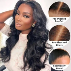 3D Body Wave Wig 220% Density 13x4 Human Hair Lace Frontal Wig Pre Plucked Pre Bleached Pre Cut Gluless Wig -Ethereal Hair Shop prebleachedbodywavewig 2509aa61 2f7c 4634 baef d431fa1b9f34
