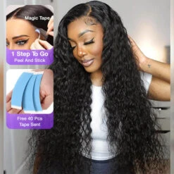 SKINLIKE HD Lace Frontal Wig Water Wave 13x6 Pre-Cut Lace Full Frontal Glueless Wig With Bleached Small Knots -Ethereal Hair Shop precurwaterwavewig1
