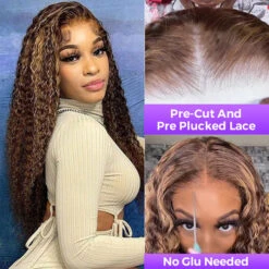 Highlight Put On Go® Glueless Wig Pre Cut 4x4 HD Lace Closure Wig Beginner Friendly -Ethereal Hair Shop precutlacefrontalwigs 12