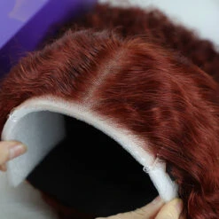 PartingPlus Glueless Curly Wig 8x5 Closure HD Lace 100% Human Hair Wig 33# Reddish Brown Color 16 PartingPlus Glueless Curly Wig 8x5 Closure HD Lace 100% Human Hair Wig 33# Reddish Brown Color -Ethereal Hair Shop reddish brown curly wig