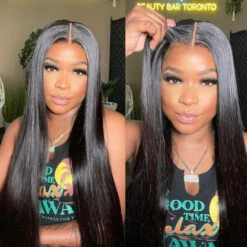 Silky Straight Wig Glueless 4x4 HD Lace Closure Wigs Human Hair -Ethereal Hair Shop straight wig 2