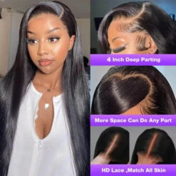 13x4 Pre-Cut Lace Front Straight Wig Real Ear To Ear Pre-Cut & Pre-Pluck & Pre-Bleached Pre-All Wig -Ethereal Hair Shop straightgluelesswig