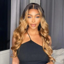 Ombre Colored 13x4 HD Transparent Lace Front Wig Pre Plucked Brazilian Virgin Human Hair Wig For Women 21 Ombre Colored 13x4 HD Transparent Lace Front Wig Pre Plucked Brazilian Virgin Human Hair Wig For Women -Ethereal Hair Shop t1b 27 ombre with blonde highlight 2
