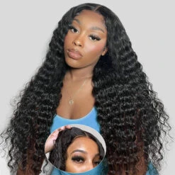 Pre Bleached Deep Wave Glueless Wig 8x5 Partingplus Lace Closure Wig Beginner Friendly 1 Min Install -Ethereal Hair Shop upgradeprecutlace 15