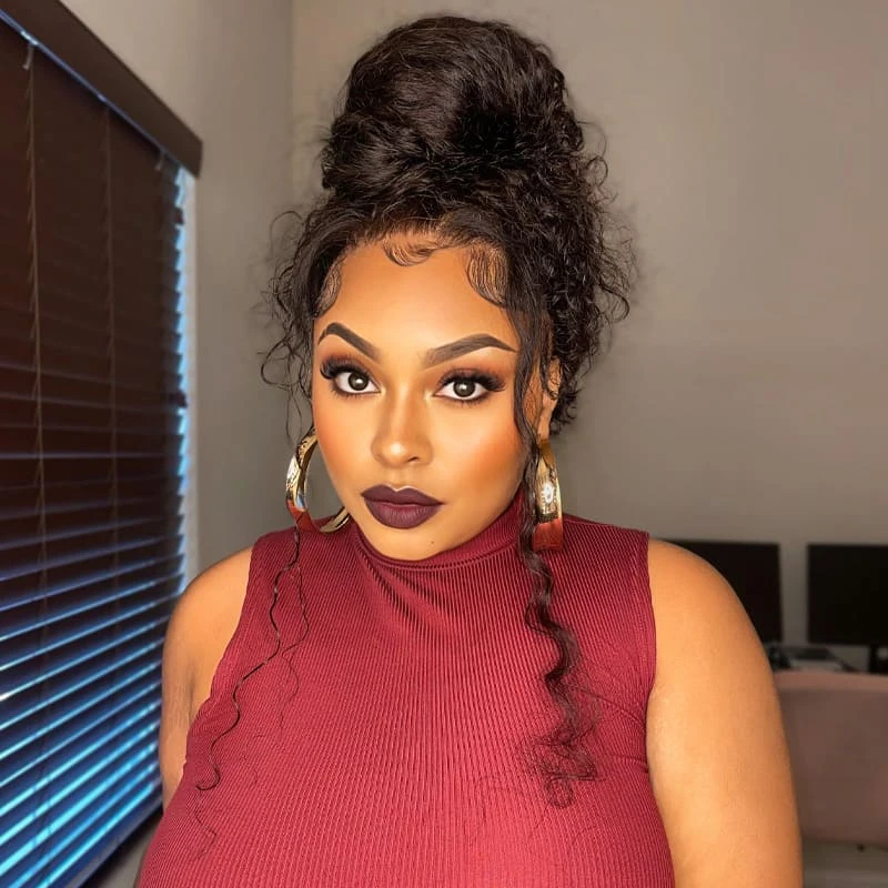 Deep Wave Snug Fit 360 Lace Frontal Wig 100 Human Hair Wigs For Women Pre Bleached Knots 9 Deep Wave Snug Fit 360 Lace Frontal Wig 100 Human Hair Wigs For Women Pre Bleached Knots - Image 7